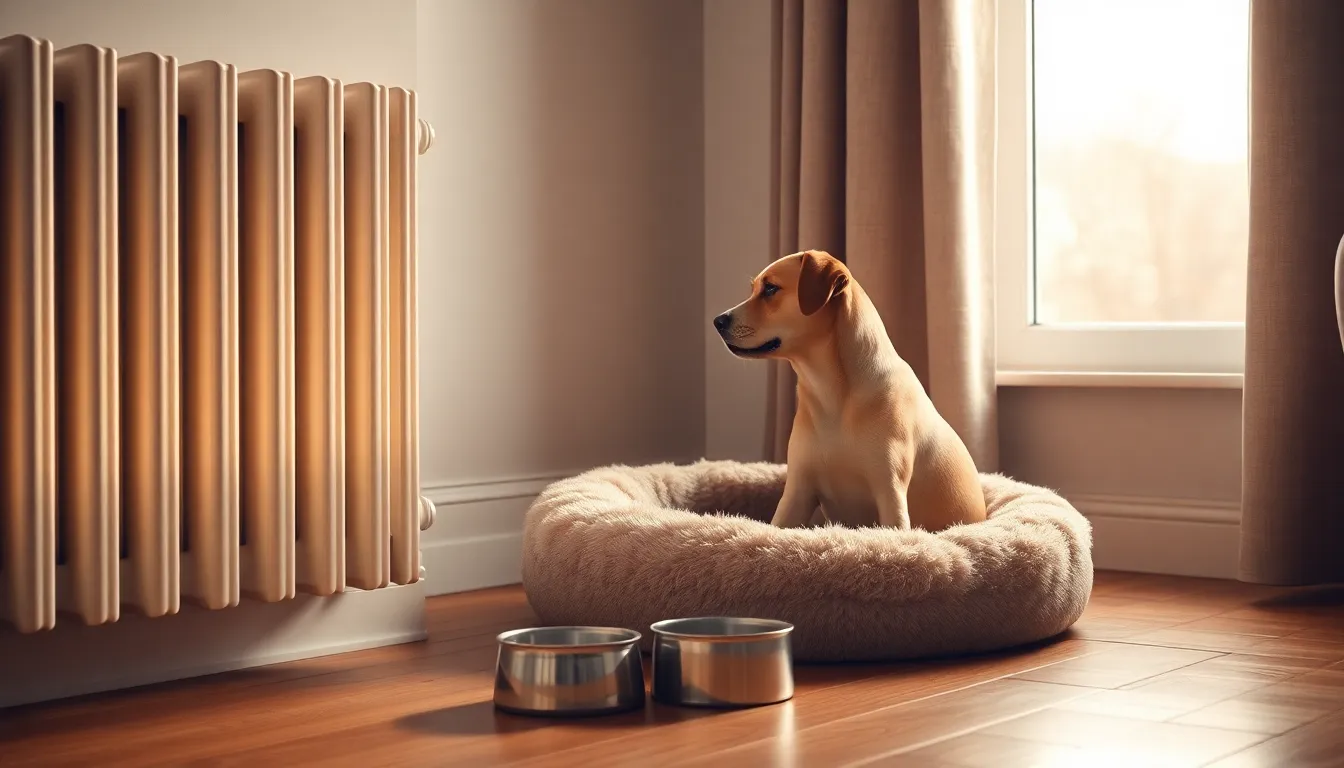 겨울옷을 입고 산책하는 강아지