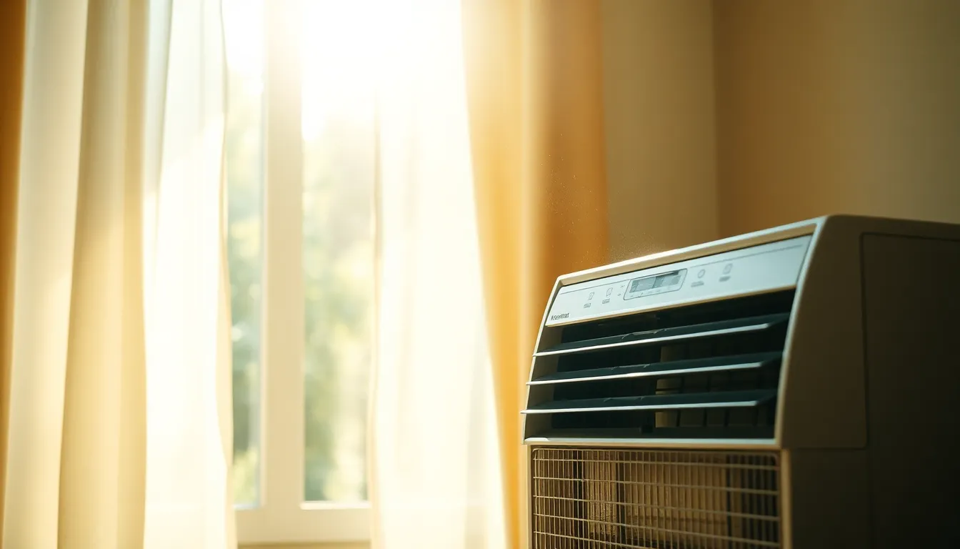 벽걸이 에어컨이 설치된 깔끔한 원룸 내부