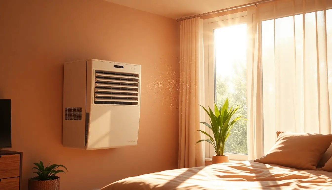 시원한 실내에서 노트북을 사용하는 모습