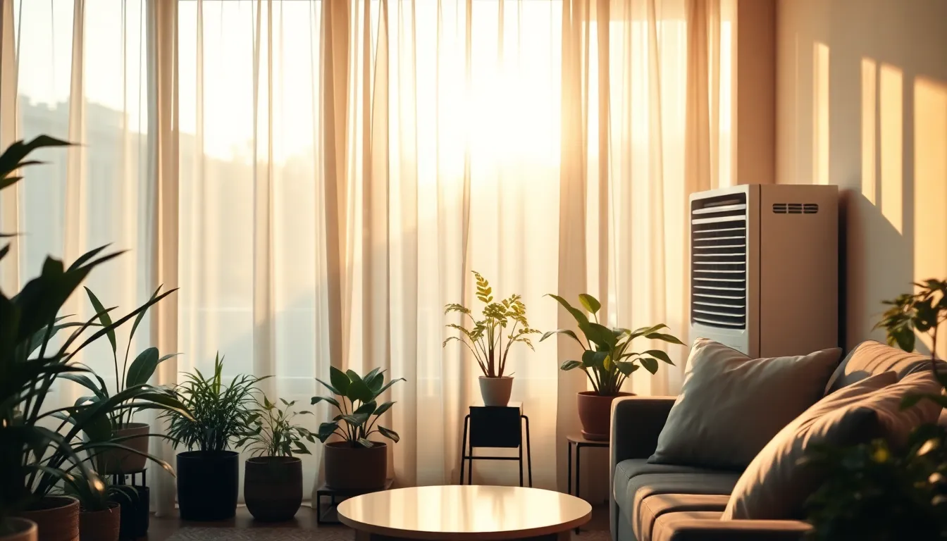 스마트 에어컨과 서큘레이터를 함께 사용하는 모습